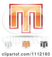 Clipart Abstract Letter M Icons With Shadows 8 Royalty Free Vector Illustration