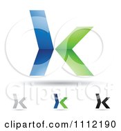 Poster, Art Print Of Abstract Letter K Icons With Shadows 4