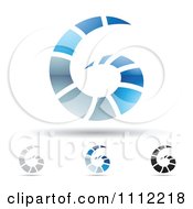 Clipart Abstract Letter G Icons With Shadows 5 Royalty Free Vector Illustration