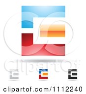 Poster, Art Print Of Abstract Letter E Icons With Shadows 1