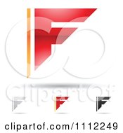 Poster, Art Print Of Abstract Letter F Icons With Shadows 2