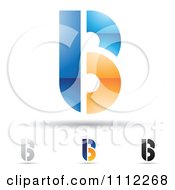 Poster, Art Print Of Abstract Letter B Icons With Shadows 6