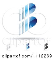 Poster, Art Print Of Abstract Letter B Icons With Shadows 5