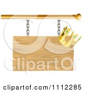 Poster, Art Print Of 3d Wooden Shingle Sign With A Crown