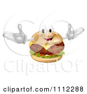 Clipart Happy Cheeseburger Mascot Royalty Free Vector Illustration
