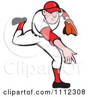 Clipart Baseball Player Pitcher Throwing Royalty Free Vector Illustration