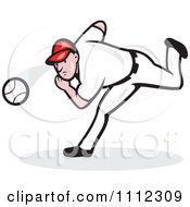Clipart Baseball Player Pitcher Throwing The Ball Royalty Free Vector Illustration
