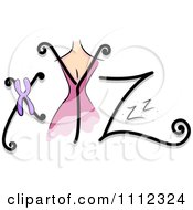Clipart Feminine Alphabet Letters X Y And Z Royalty Free Vector Illustration