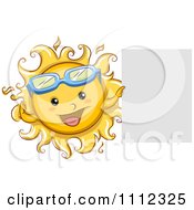 Clipart Happy Sun With Sunglasses By A Sign Royalty Free Vector Illustration by BNP Design Studio