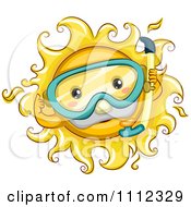 Clipart Happy Sun With Snorkel Gear Royalty Free Vector Illustration by BNP Design Studio