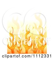 Poster, Art Print Of Background Of Orange Flames With White Copyspace