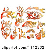 Poster, Art Print Of Flame Design Elements Forming Shapes 1