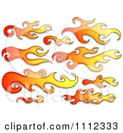 Clipart Flame Design Elements Forming Shapes 2 Royalty Free Vector Illustration
