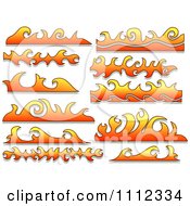 Clipart Flame Design Elements Forming Shapes 3 Royalty Free Vector Illustration