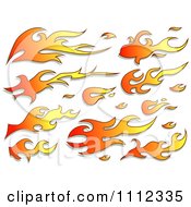 Clipart Flame Design Elements Forming Shapes 4 Royalty Free Vector Illustration
