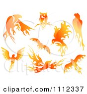 Clipart Flame Design Elements Forming Birds 1 Royalty Free Vector Illustration