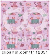 Clipart Seamless Purple Tea Party Background Pattern Royalty Free Vector Illustration