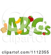 Clipart ABC Letters With Healthy Food Royalty Free Vector Illustration