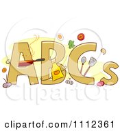 Clipart ABC Letters With Food And Cooking Items Royalty Free Vector Illustration
