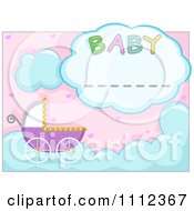 Poster, Art Print Of Baby Pram With A Cloud Frame