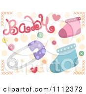 Poster, Art Print Of Baby Text With Socks And A Pin