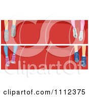 Clipart Website Blog Headers Of Runner Feet On A Track Royalty Free Vector Illustration by BNP Design Studio
