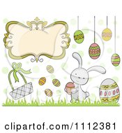 Poster, Art Print Of Frame Bunny And Egg Easter Design Elements