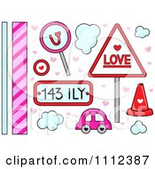 Poster, Art Print Of Love And Transportation And Border Design Elements
