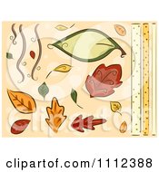 Poster, Art Print Of Autumn Leaves And Border Design Elements