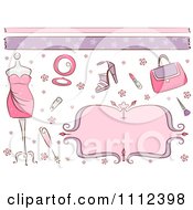 Poster, Art Print Of Borders A Pink Frame And Feminine Beauty Items
