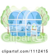 Poster, Art Print Of Glass Green House With Plants Inside
