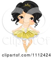 Clipart Cute Happy Asian Girl In A Ballet Tutu Royalty Free Vector Illustration by BNP Design Studio
