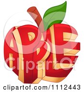 Poster, Art Print Of Carved Red Apple With Text