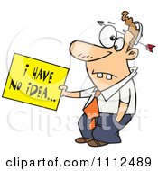 Poster, Art Print Of Dumb Man With An Arrow Through His Head Holding An I Have No Idea Sign