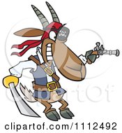 Pirate Goat Holding A Sword And Pistol