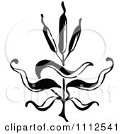 Clipart Vintage Black And White Reeds Floral Design Element Royalty Free Vector Illustration