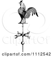 Vintage Black And White Rooster Weathervane