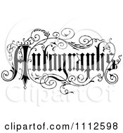 Clipart Vintage Black And White Autographs Sign With Vines Royalty Free Vector Illustration