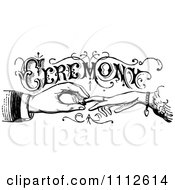 Clipart Vintage Black And White Wedding Ceremony Sign With Hands Exchanging Rings Royalty Free Vector Illustration by Prawny Vintage #COLLC1112614-0178