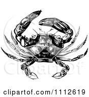 Poster, Art Print Of Black And White Vintage Crab 2