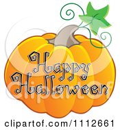 Poster, Art Print Of Happy Halloween Text On A Pumpkin