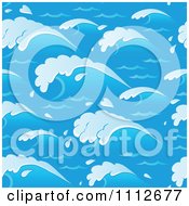 Poster, Art Print Of Seamless Blue Ocean Wave Background Pattern