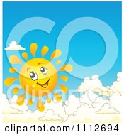 Poster, Art Print Of Happy Sun Smiling Above Clouds