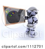 Poster, Art Print Of 3d Robot Teacher Presenting A Black Board With Back To School Magnets