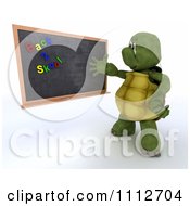 Poster, Art Print Of 3d Tortoise Teacher Presenting A Black Board With Back 2 Skool Magnets