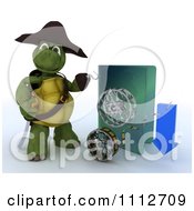 Clipart 3d Illegal Movie Download Pirate Tortoise With A Folder And Film Reels Royalty Free CGI Illustration