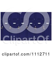 Clipart 3d Blue School Lockers With Locks Royalty Free CGI Illustration