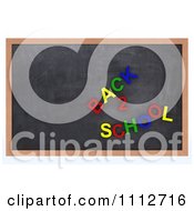 Clipart 3d Black Board With Back 2 School Magnets Royalty Free CGI Illustration