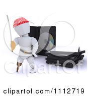 Poster, Art Print Of 3d Movie Or Software White Character Pirate With Illegal Bootleg Packaging