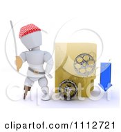 Poster, Art Print Of 3d Illegal Movie Download Pirate White Character With A Sword Folder And Film Reels